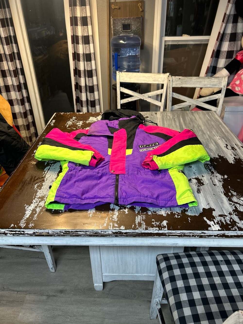 Vintage 1990 Roffe Demetre "Buddy's Run" Neon Colorblock Thinsulate Ski Jacket L